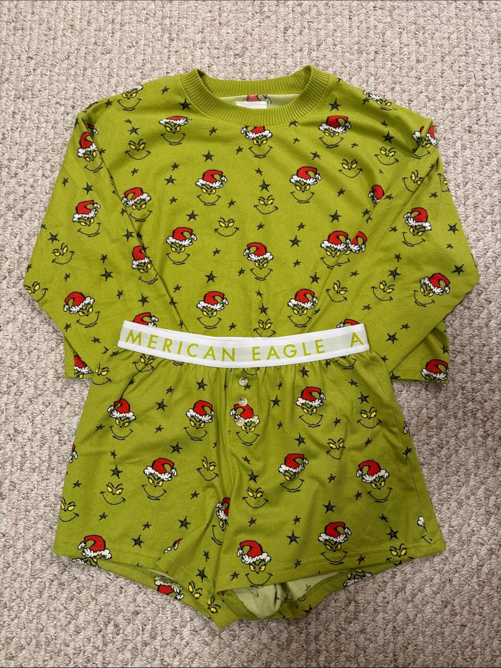 American Eagle Grinch PJ Set